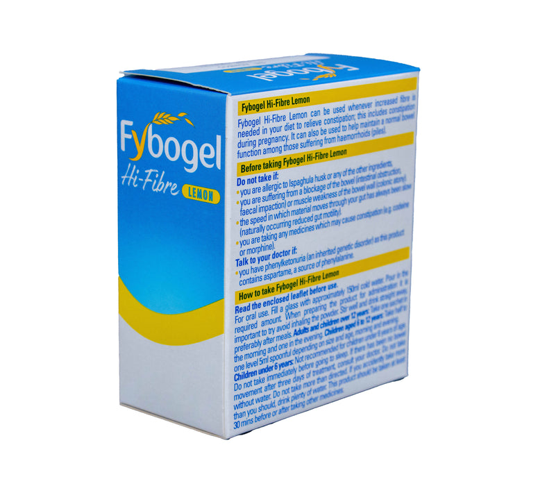 Relieve constipation naturally with Fybogel Lemon High Fibre Drink.