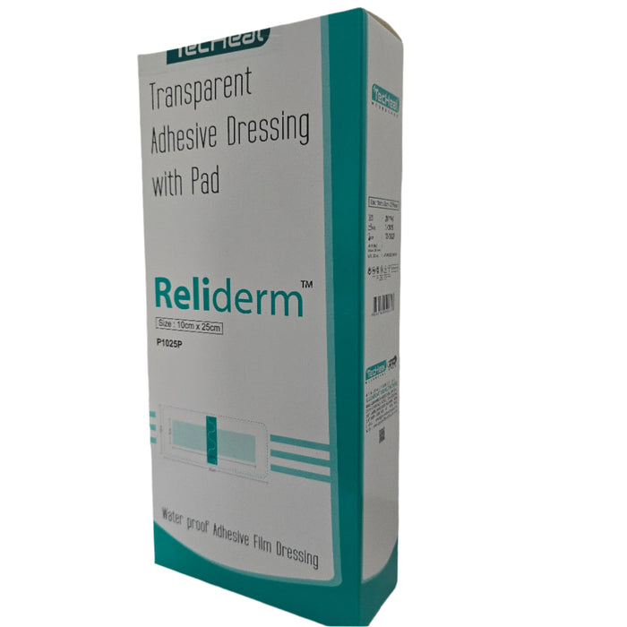 Reliderm transparent adhesive dressing with pad