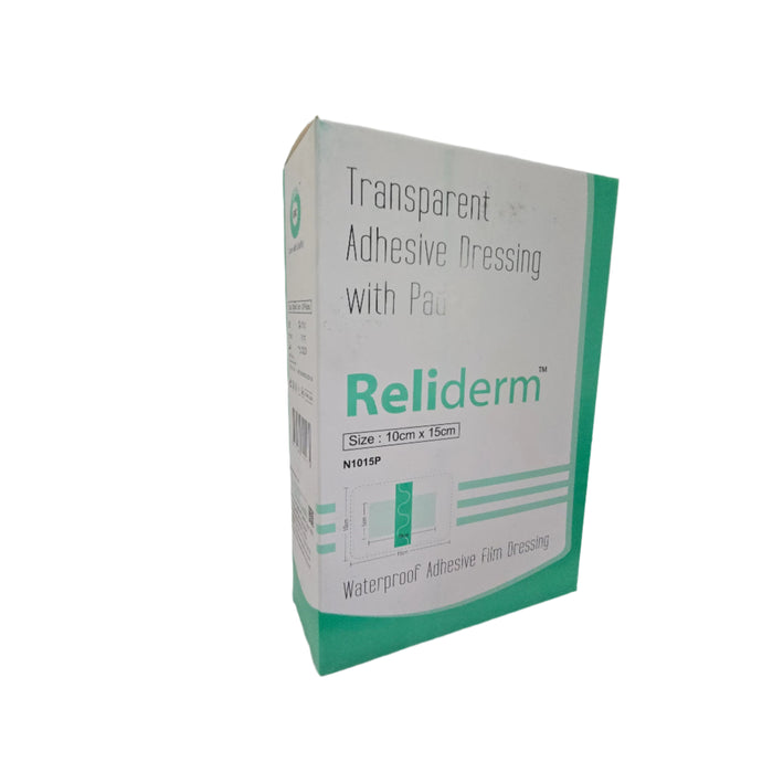 Reliderm transparent adhesive dressing with pad