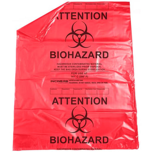 Red Biohazard bin liners