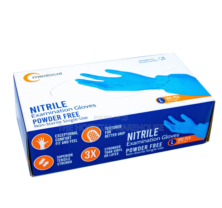 nitrile powder free examination gloves