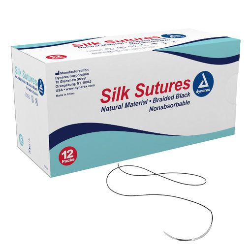 Silk braided sutures (12pcs)
