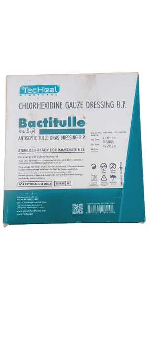 Chlorohexidine Gauze Dressing Bactitulle 10cm by 10cm