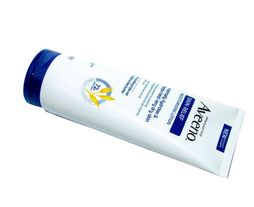 Aveeno lotion tube on a white background
