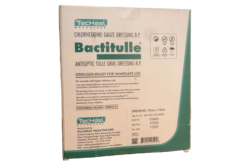 Bactitulle Chlorhexidine Gauze Dressing 10cm*10cm