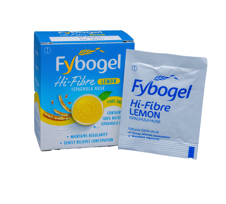 Relieve constipation naturally with Fybogel Lemon High Fibre Drink. 