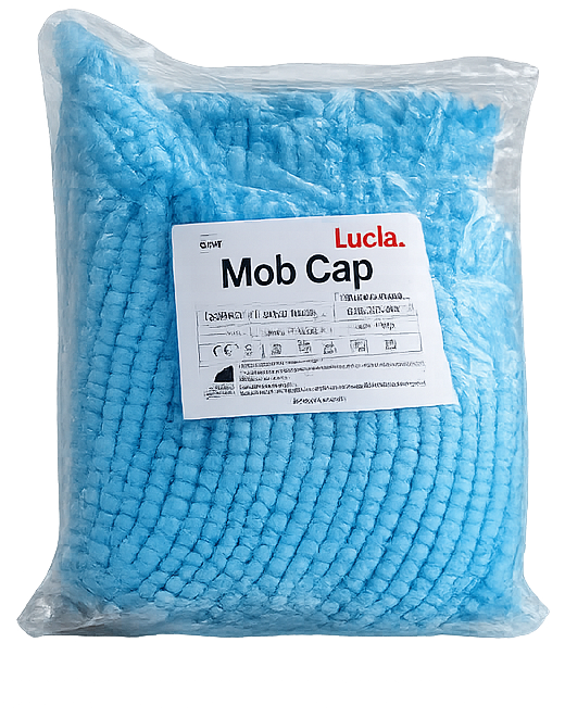 Nurse Caps (White and  Blue ) - 100 Units Per Pack (Hair nets)