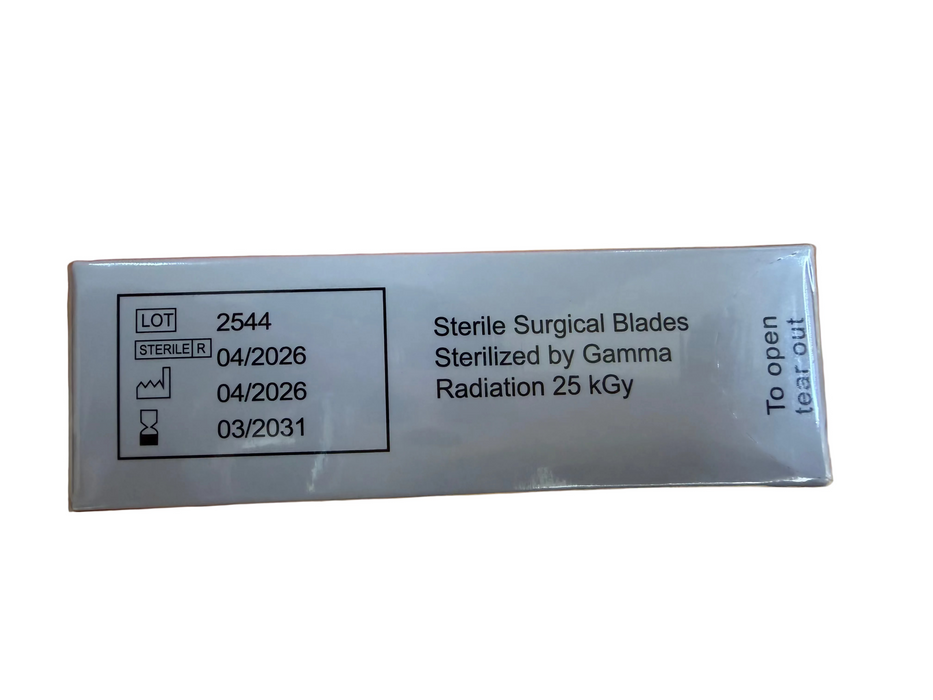 Sterile surgical blades sizes 21, 22, 23 and 24 for hospitals, clinics, laboratories and veterinary use in Kenya.