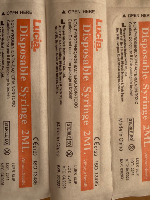 Disposable Syringes Without Needles