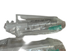 Several clear plastic syringe-style applicators or transfer devices wrapped in transparent protective plastic, laid on a light fabric surface. One device in the center has printed measurement markings and the text 'Destroy after single use.