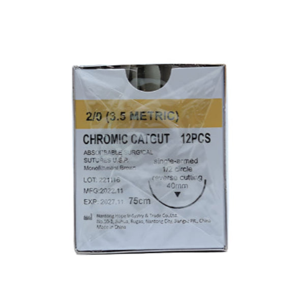 Chromic Cutgut 3/0 RB Round Body Reverse Cutting (12 Units Per Pack)