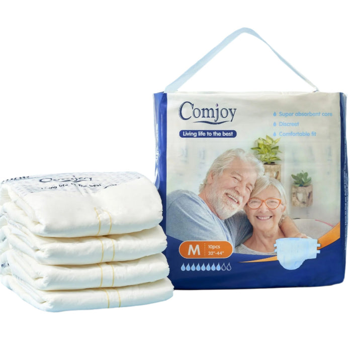 Comjoy Adult Diapers Medium Size  (10 pieces  in  a pack)